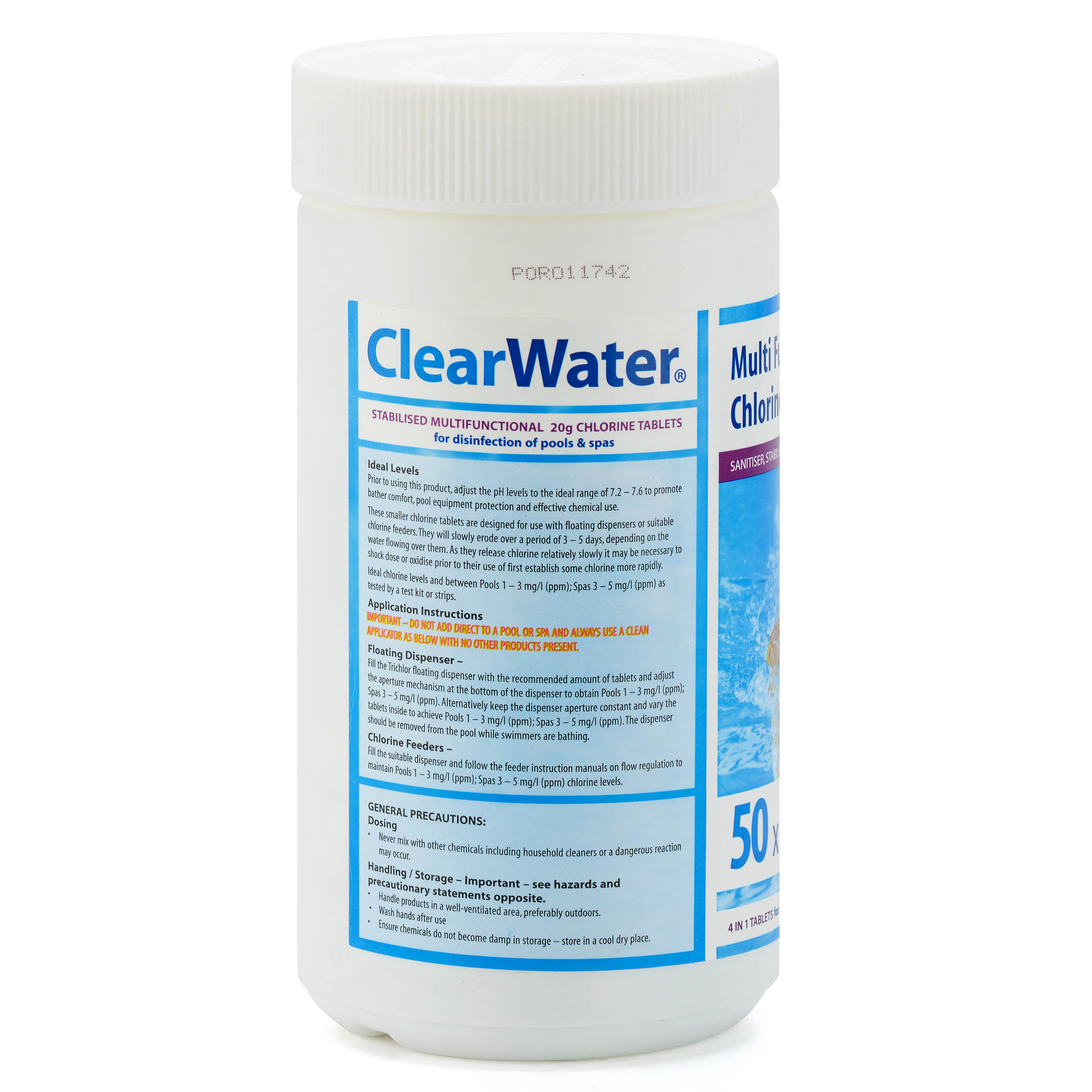 Clearwater Multifonction Chlore Tabs Piscine Algues Dissolvant Clean &  Clear Effervescent Tablets